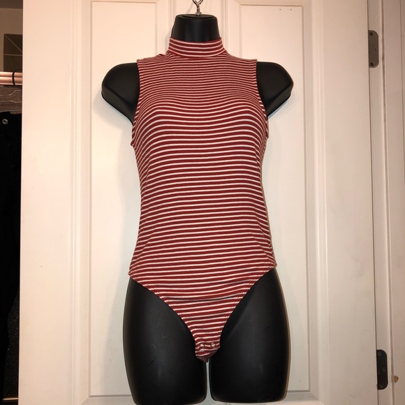 red and white striped bodysuit